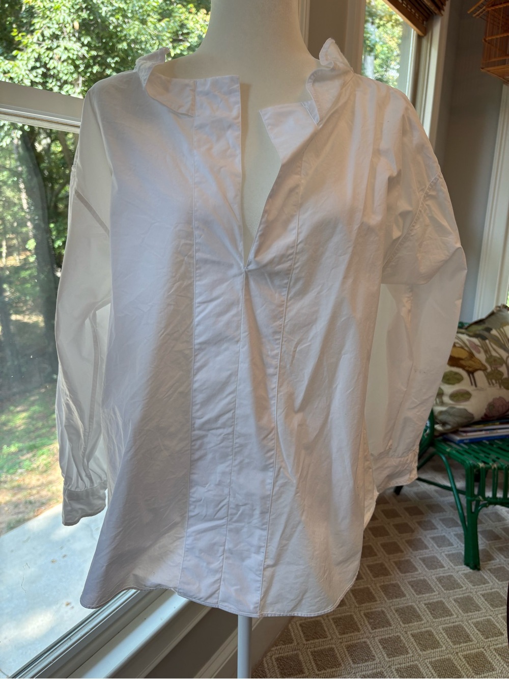 Ann Mashburn White Cotton Blouse
